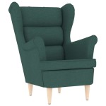 vidaXL Fotoliu cu taburet pentru picioare, verde închis, textil vidaXL Fotoliu cu taburet pentru picioare, verde închis, textil
