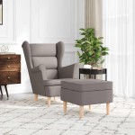 vidaXL Fotoliu cu taburet pentru picioare, gri taupe, material textil