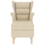 vidaXL Fotoliu cu taburet pentru picioare, crem, material textil vidaXL Fotoliu cu taburet pentru picioare, crem, material textil