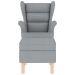 vidaXL Scaun balansoar cu taburet, gri deschis, textil