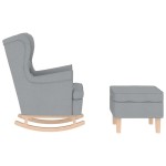 vidaXL Scaun balansoar cu taburet, gri deschis, textil