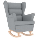 vidaXL Scaun balansoar cu taburet, gri deschis, textil
