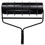 vidaXL Tăvălug gazon de grădină, cleme de aerisire, negru, 63 L, fier vidaXL Tăvălug gazon de grădină, cleme de aerisire, negru, 63 L, fier
