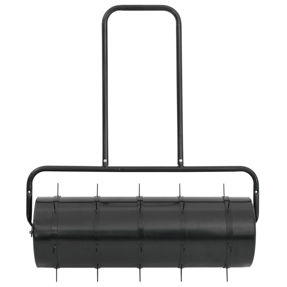 vidaXL Tăvălug gazon de grădină cleme de aerisire negru 63 L fier/oțel