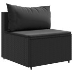 vidaXL Set mobilier relaxare grădină 4 piese cu perne poliratan negru