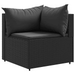 vidaXL Set mobilier relaxare grădină 4 piese cu perne poliratan negru