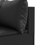 vidaXL Set mobilier relaxare grădină 4 piese cu perne poliratan negru