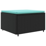 vidaXL Set mobilier relaxare grădină 4 piese cu perne poliratan negru