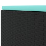 vidaXL Set șezlonguri de grădină, 5 piese, cu perne, negru, poliratan