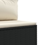vidaXL Set mobilier relaxare grădină 4 piese cu perne poliratan negru