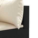 vidaXL Set mobilier relaxare grădină 4 piese cu perne poliratan negru