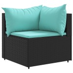 vidaXL Set mobilier relaxare grădină 4 piese cu perne poliratan negru