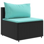 vidaXL Set mobilier relaxare grădină 4 piese cu perne poliratan negru