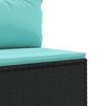 vidaXL Set mobilier relaxare grădină 4 piese cu perne poliratan negru