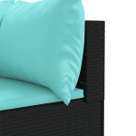 vidaXL Set mobilier relaxare grădină 4 piese cu perne poliratan negru