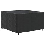 vidaXL Set șezlonguri de grădină, 5 piese, cu perne, negru, poliratan