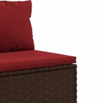 vidaXL Set șezlonguri de grădină, 5 piese, cu perne, maro, poliratan