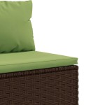vidaXL Set șezlonguri de grădină, 5 piese, cu perne, maro, poliratan