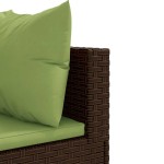 vidaXL Set șezlonguri de grădină, 5 piese, cu perne, maro, poliratan