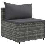 vidaXL Set mobilier de grădină cu perne, 8 piese, gri, poliratan vidaXL Set mobilier de grădină cu perne, 8 piese, gri, poliratan