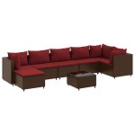 vidaXL Set mobilier de grădină cu perne, 8 piese, maro, poliratan vidaXL Set mobilier de grădină cu perne, 8 piese, maro, poliratan