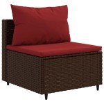 vidaXL Set mobilier de grădină cu perne, 8 piese, maro, poliratan vidaXL Set mobilier de grădină cu perne, 8 piese, maro, poliratan