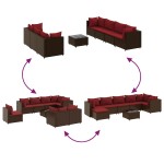 vidaXL Set mobilier de grădină cu perne, 8 piese, maro, poliratan vidaXL Set mobilier de grădină cu perne, 8 piese, maro, poliratan