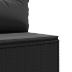 vidaXL Set mobilier de grădină cu perne, 9 piese, negru, poliratan