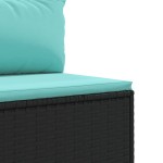 vidaXL Set mobilier de grădină cu perne, 9 piese, negru, poliratan vidaXL Set mobilier de grădină cu perne, 9 piese, negru, poliratan