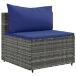 vidaXL Set canapea de grădină cu perne, 4 piese, gri, poliratan vidaXL Set canapea de grădină cu perne, 4 piese, gri, poliratan