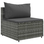 vidaXL Set canapea de grădină cu perne, 5 piese, gri, poliratan