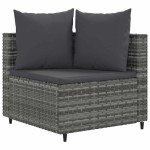 vidaXL Set mobilier grădină cu perne, 6 piese, gri, poliratan