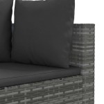 vidaXL Set mobilier grădină cu perne, 6 piese, gri, poliratan