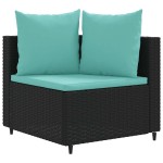 vidaXL Set canapele de grădină cu perne, 10 piese, negru, poliratan