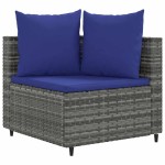 vidaXL Set mobilier grădină cu perne, 6 piese, gri, poliratan vidaXL Set mobilier grădină cu perne, 6 piese, gri, poliratan