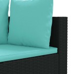 vidaXL Set mobilier de grădină cu perne, 9 piese, negru, poliratan