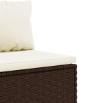 vidaXL Set canapele de grădină cu perne, 3 piese, maro, poliratan