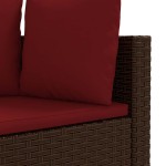 vidaXL Set canapele de grădină cu perne, 3 piese, maro, poliratan