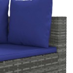 vidaXL Set canapea de grădină cu perne, 3 piese, gri, poliratan