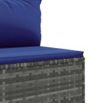 vidaXL Set canapea de grădină cu perne, 3 piese, gri, poliratan