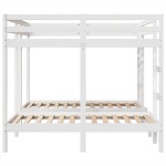 vidaXL Pat supraetajat triplu, alb 160x200/80x160 cm lemn pin