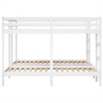 vidaXL Pat supraetajat triplu, alb 200x200/80x200 cm lemn pin