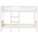 vidaXL Pat supraetajat, alb, 90x200 cm, lemn masiv de pin vidaXL Pat supraetajat, alb, 90x200 cm, lemn masiv de pin