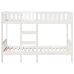 vidaXL Pat supraetajat, alb, 90x200 cm, lemn masiv de pin vidaXL Pat supraetajat, alb, 90x200 cm, lemn masiv de pin