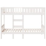 vidaXL Pat supraetajat, alb, 75x190 cm, lemn masiv de pin vidaXL Pat supraetajat, alb, 75x190 cm, lemn masiv de pin