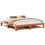 vidaXL Cadru de pat fără saltea, maro ceruit 200x200 cm lemn masiv pin vidaXL Cadru de pat fără saltea, maro ceruit 200x200 cm lemn masiv pin