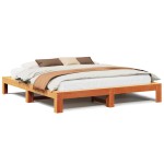 vidaXL Cadru de pat fără saltea, maro ceruit 180x200 cm lemn masiv pin vidaXL Cadru de pat fără saltea, maro ceruit 180x200 cm lemn masiv pin