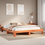 vidaXL Cadru de pat fără saltea, maro ceruit 180x200 cm lemn masiv pin vidaXL Cadru de pat fără saltea, maro ceruit 180x200 cm lemn masiv pin