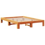 vidaXL Cadru de pat fără saltea, maro ceruit 150x200 cm lemn masiv pin vidaXL Cadru de pat fără saltea, maro ceruit 150x200 cm lemn masiv pin