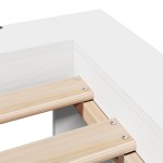 vidaXL Cadru de pat fără saltea, alb, 120x200 cm, lemn masiv pin vidaXL Cadru de pat fără saltea, alb, 120x200 cm, lemn masiv pin